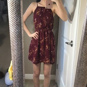Maroon floral dress